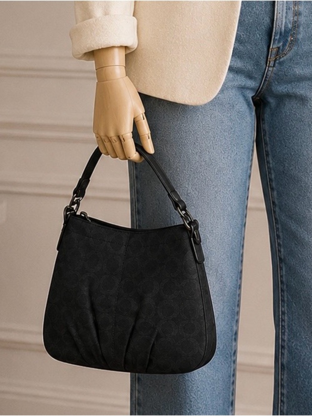COACH Brooke Op Art Signature C Hobo Bag Black Jacquard 18803M 2009